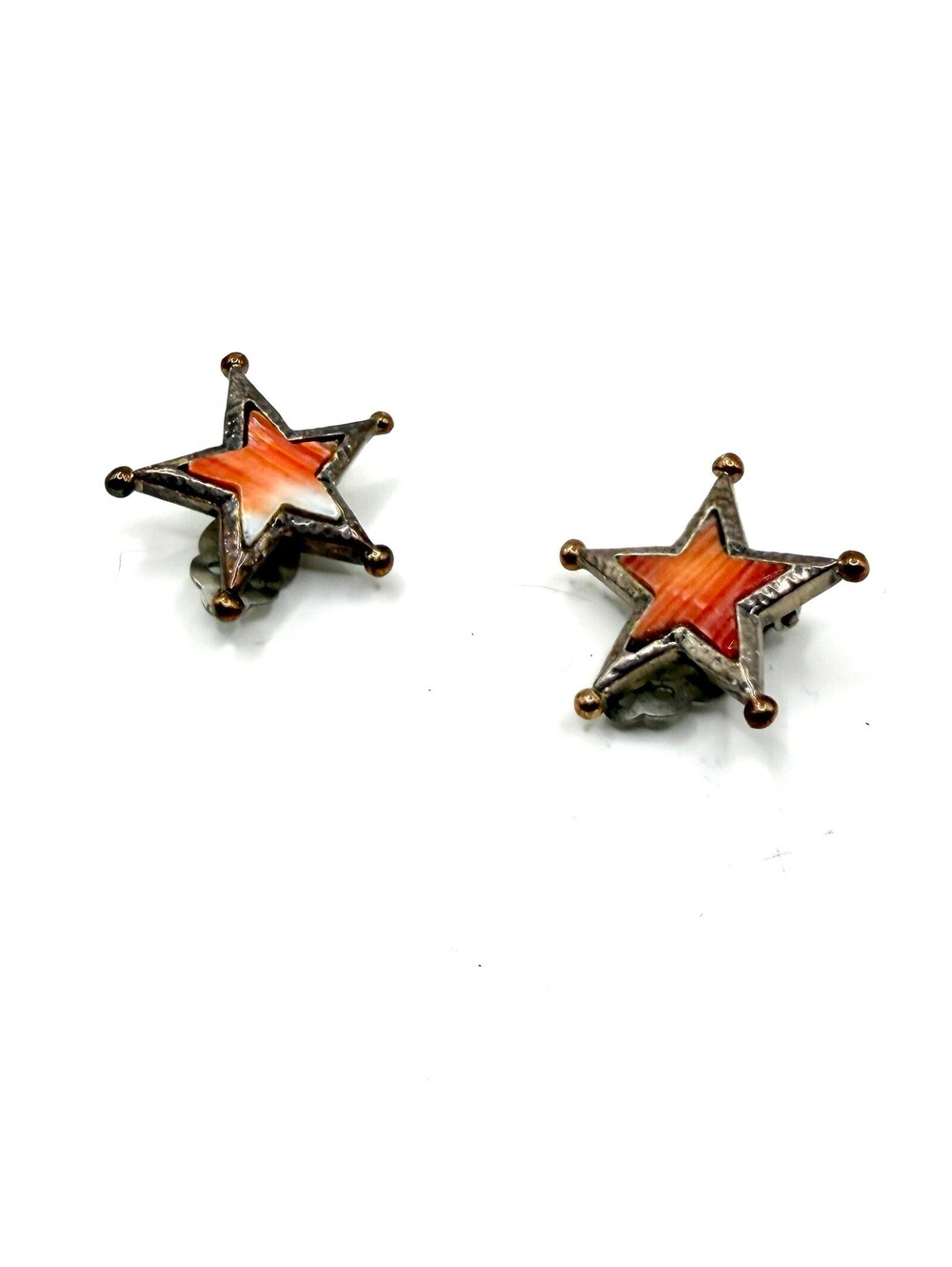 Vintage 90s Dian Malouf Sterling 14K Spiny Oyster Earrings